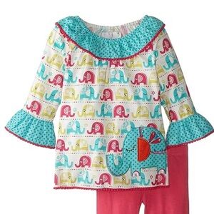 Rare Editions Little Girls' Printed Corduroy Tunic